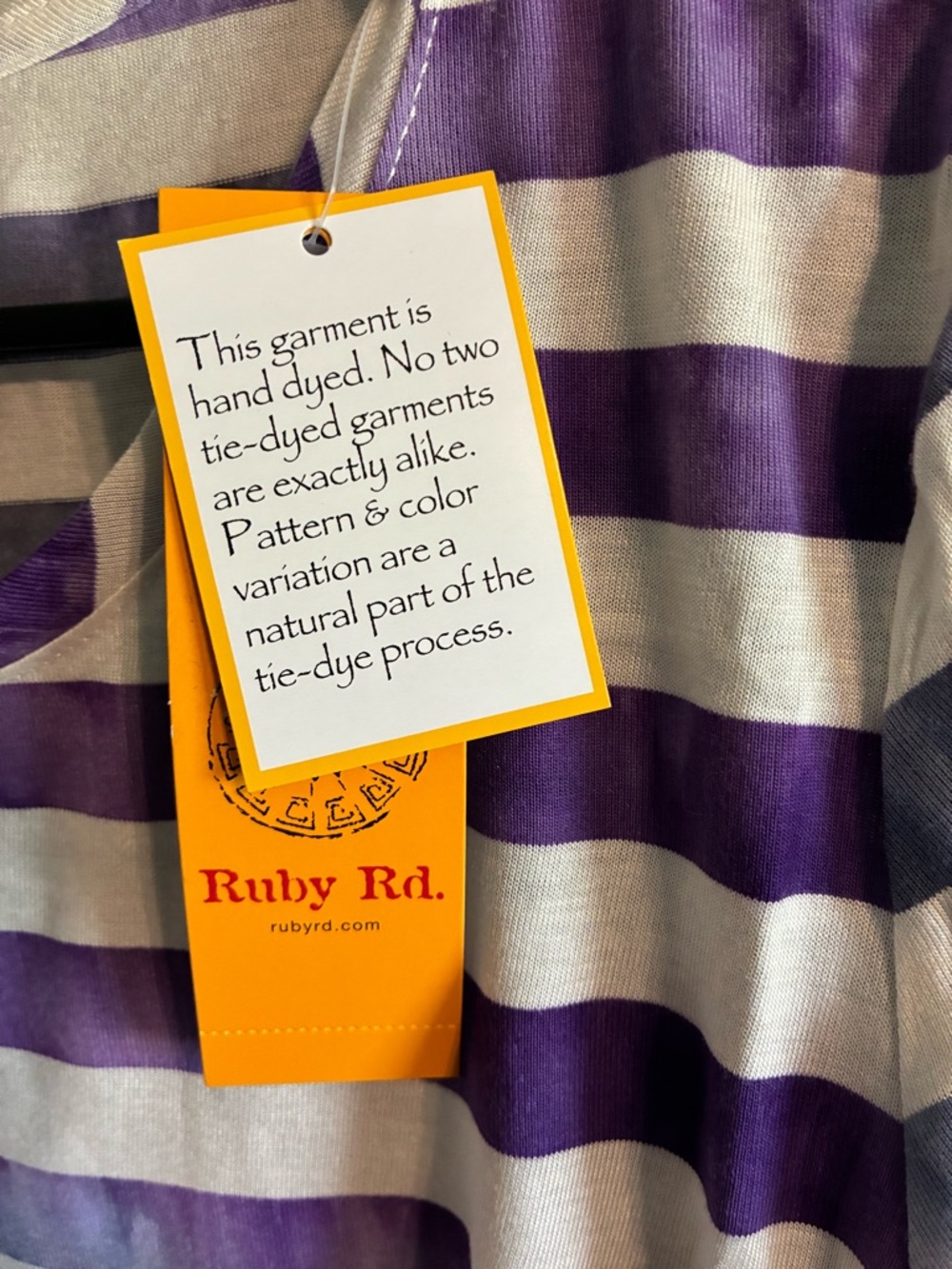 Ruby Rd. Purple and White Striped Top - Picture 5 of 5